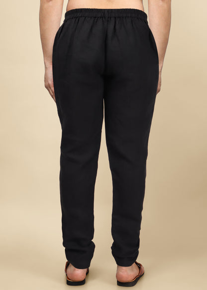 Black Linen Pyjama Pant for Kurta