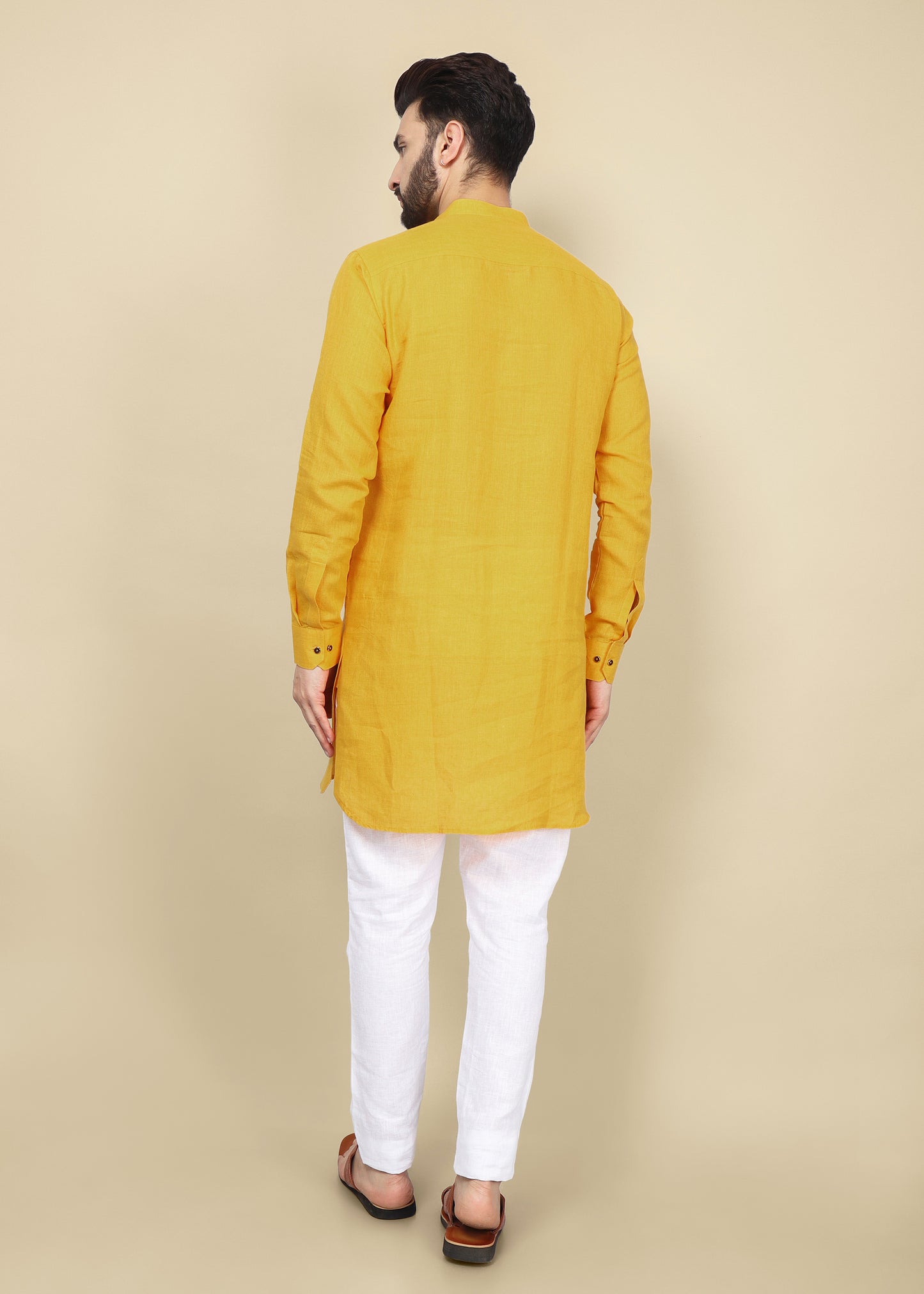 Mustard Linen Kurta