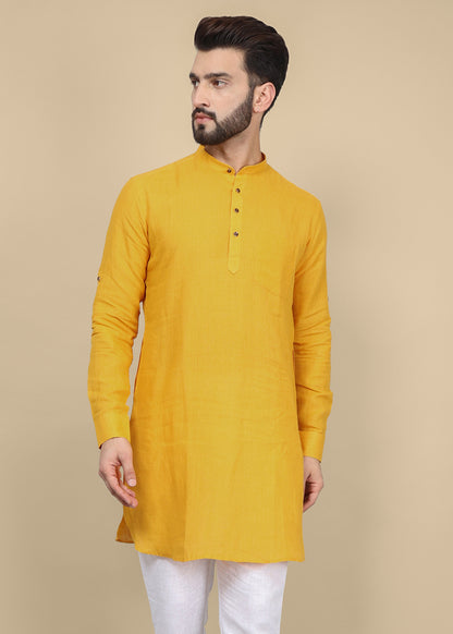 Mustard Linen Kurta