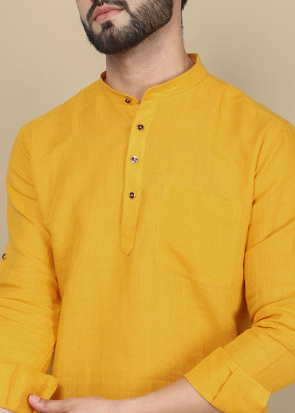 Mustard Linen Kurta