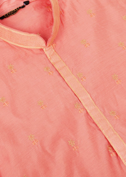 Peach Silk Kurta Set