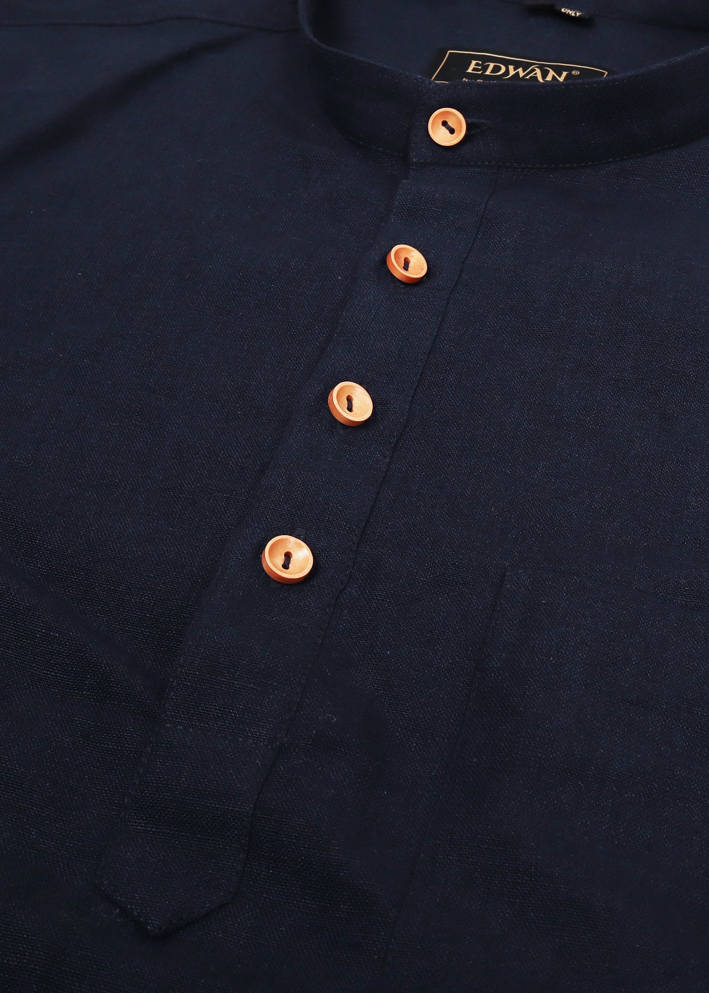 Navy Blue Linen Short Kurta